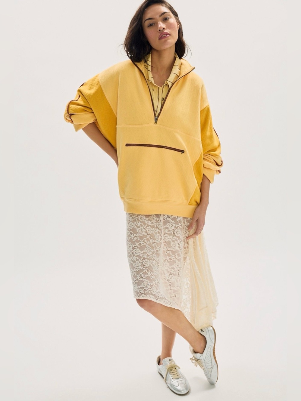 We The Free Charlie 1/2 Zip Sweatshirt~ Hazey Beachy